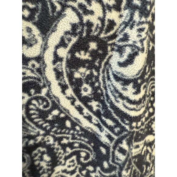 Eddie Bauer Womens XS Blue‎ & White Paisley Fleece Pullover Half-Zip Jacket With - Picture 10 of 10